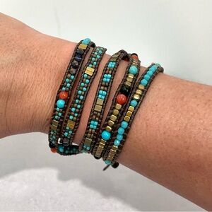 Nakamol Beaded Five Layer Wrap Bracelet